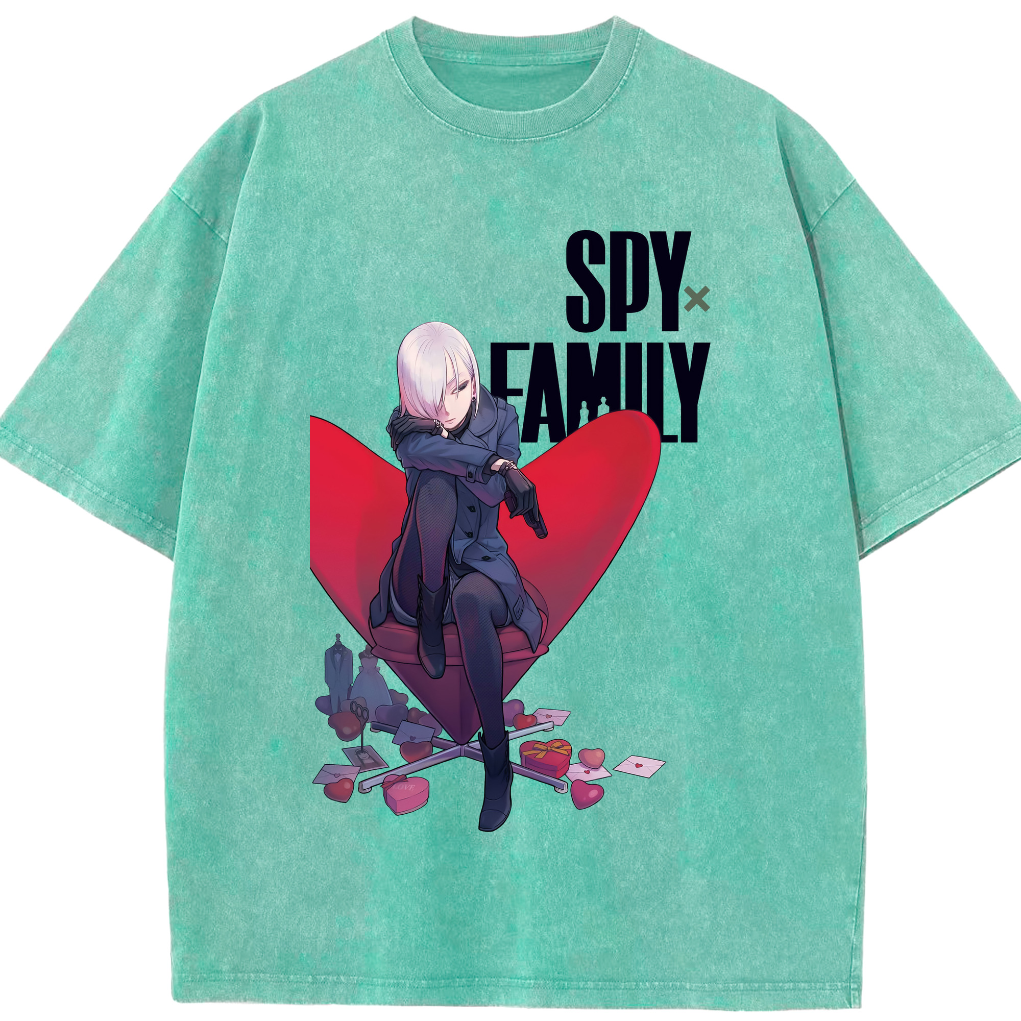 （画像用） SPY×FAMILY间谍家家酒 綿100% ヴィンテージ風 半袖Tシャツ（フロントプリント）